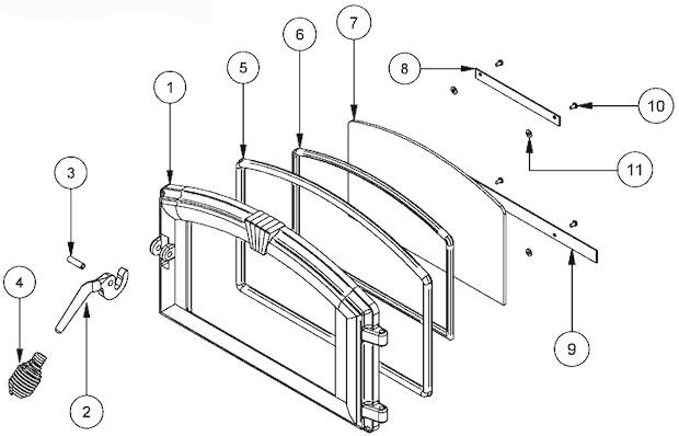 Page B Diagram and Parts List for 2500  US Stove Company Heating Stove